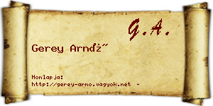 Gerey Arnó névjegykártya